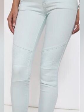 KanCan Moto Skinny Jeans Mint Green | Size 5/26